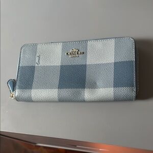 Coach Checkered Blue Wallet
